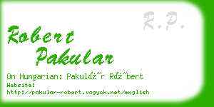 robert pakular business card